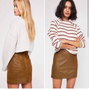 Free People Brown Mini Skirt
